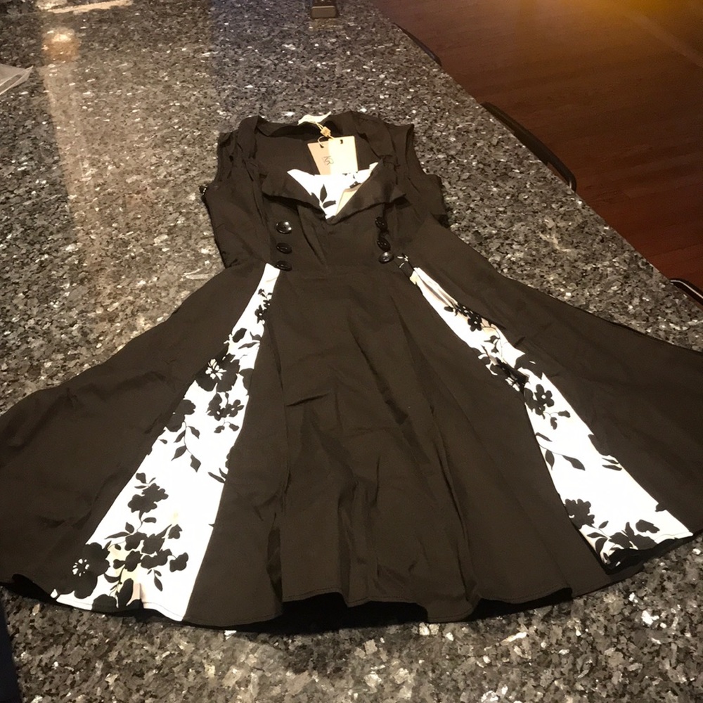 Black white dress